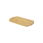 HKH Fuente rectangular de cerámica con base de bambú