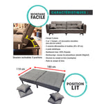 Sofá convertible gris