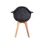 Silla Weave con brazos de tela negra