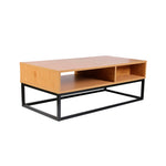 Mesa Baixa de Metal e Madeira com Gaveta Abbott