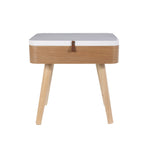 Mesa de Cabeceira Tampo Branco Elin