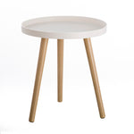Mesa auxiliar de madera blanca
