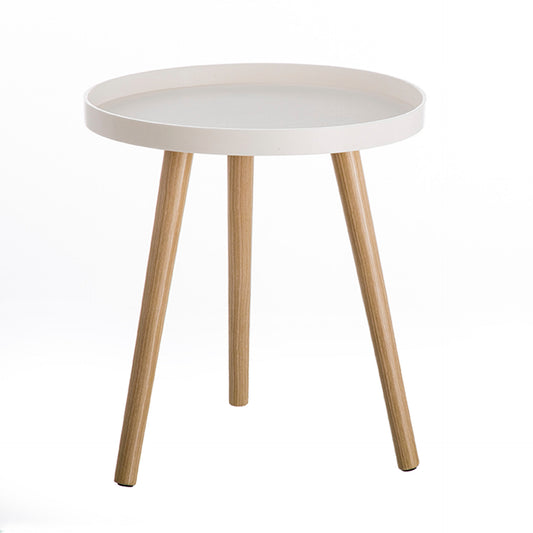Mesa auxiliar de madera blanca