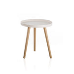 Mesa auxiliar de madera blanca