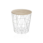 HKH Mesa auxiliar redonda con tablero de madera