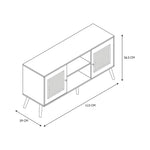 HKH Mueble TV de madera y ratán