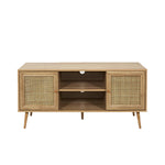 HKH Mueble TV de madera y ratán