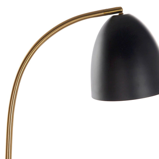 Candeeiro de Pé Metal Preto Base Mármore
