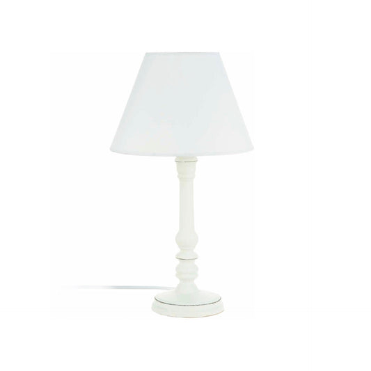 Candeeiro de Mesa Madeira Branco