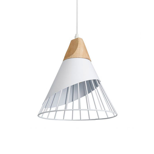 HKH Candeeiro de Teto Madeira e Metal Branco Arene