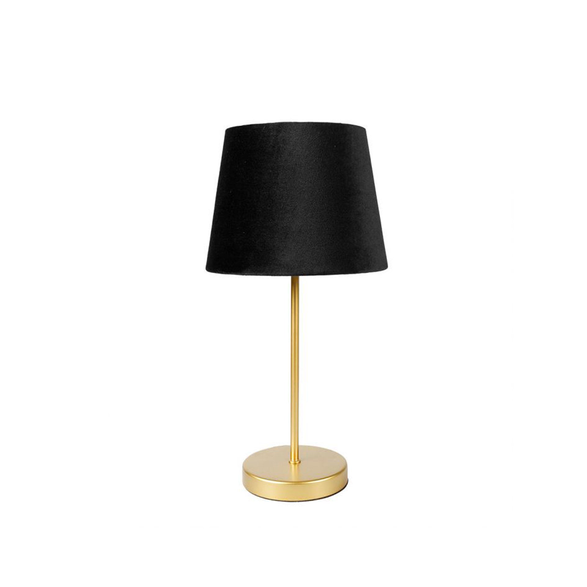 HKH Lámpara de mesa con pantalla de pie de metal dorado negro