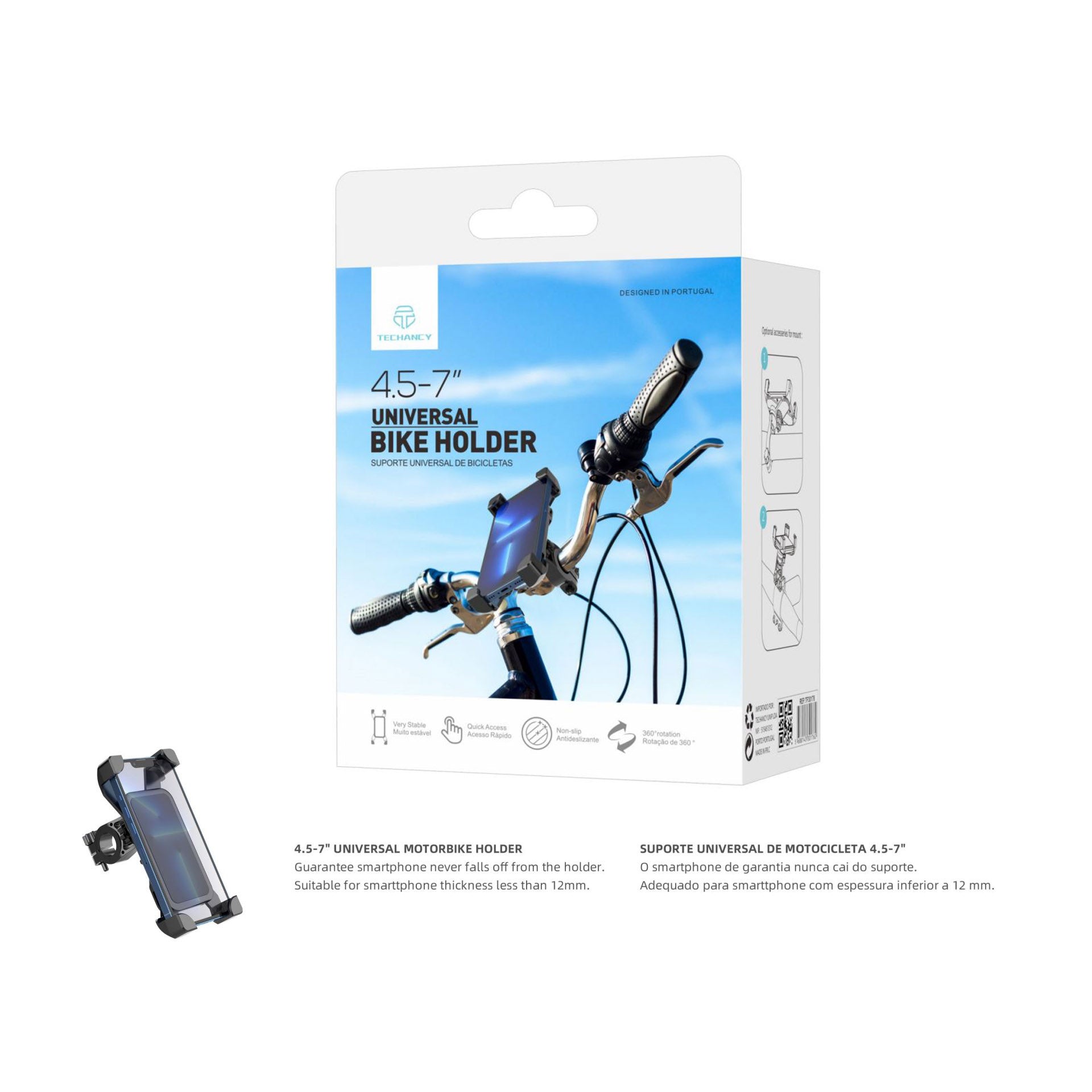 Techancy Suporte Telemóvel Universal para Bicicleta