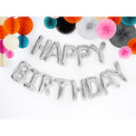 Balão Foil Happy Birthday Prateado 13 Peças