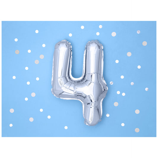Balão Foil Nº4 Prateado