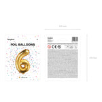 Balão Foil Nº6 Dourado