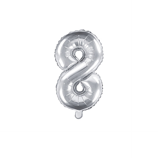 Balão Foil Nº8 Prateado