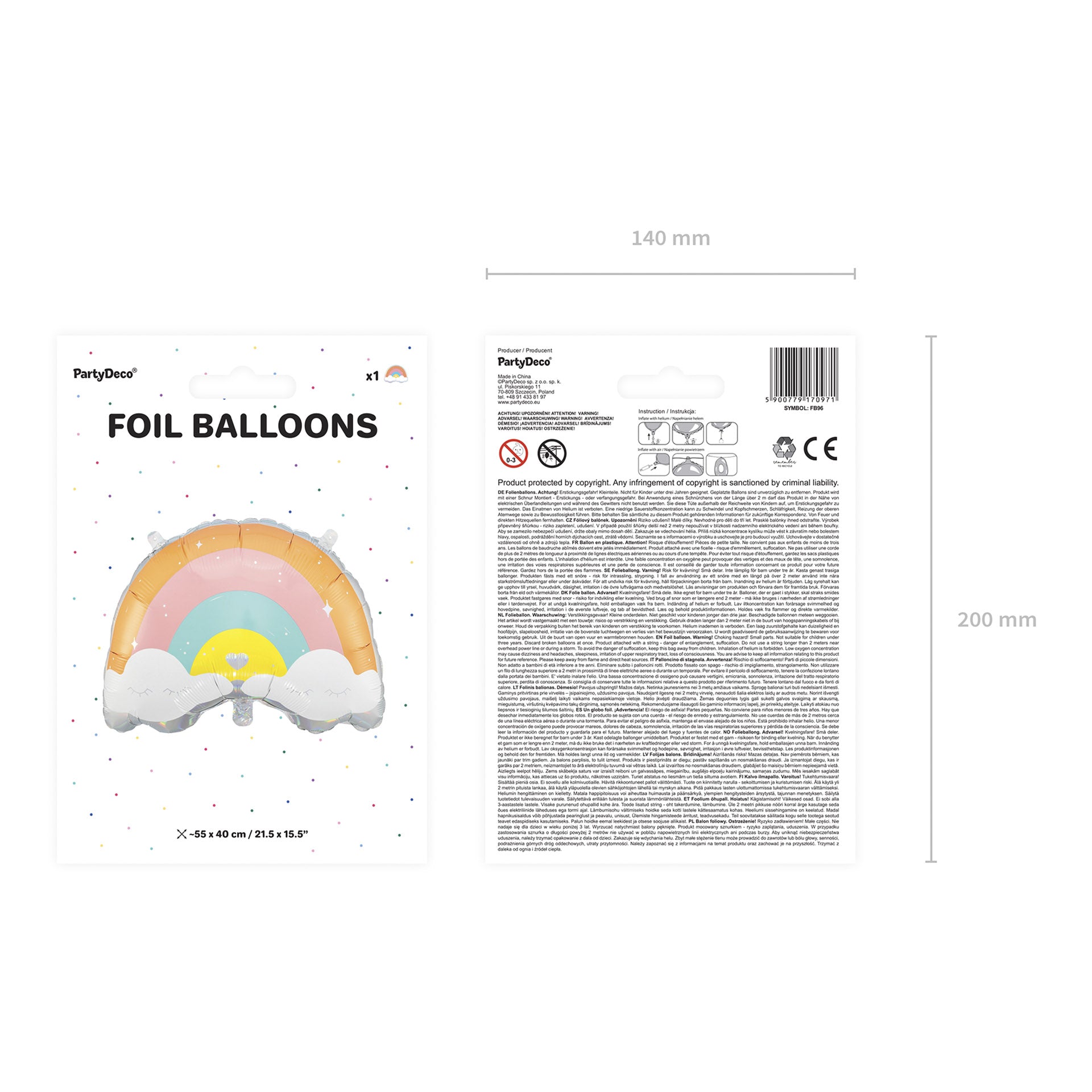 Balão Metálico Arco-Íris