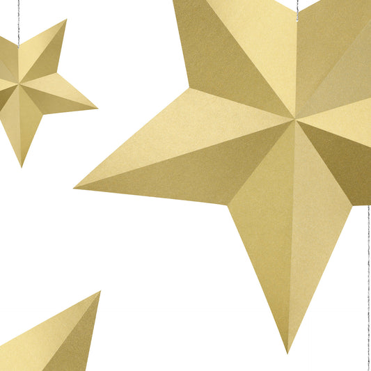 Pack 6 Estrelas Decorativas Douradas
