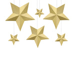 Pack 6 Estrellas Doradas Decorativas