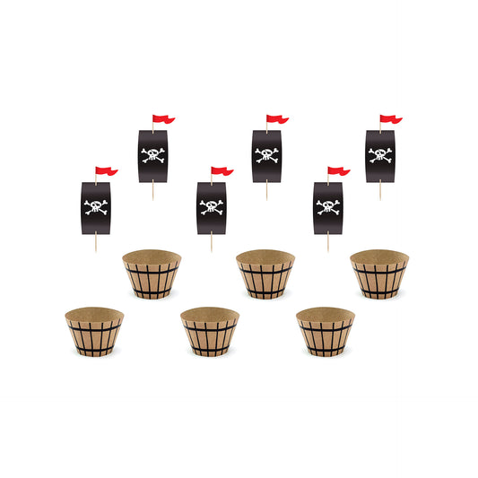 Pack 6 Formas para Cupcake Piratas