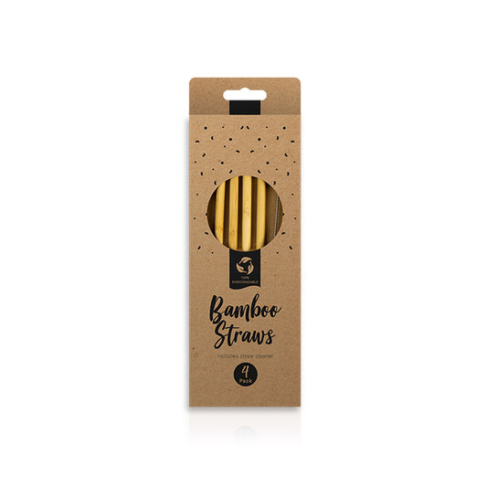 Pack 4 Palhas em Bambu com Escovilhão