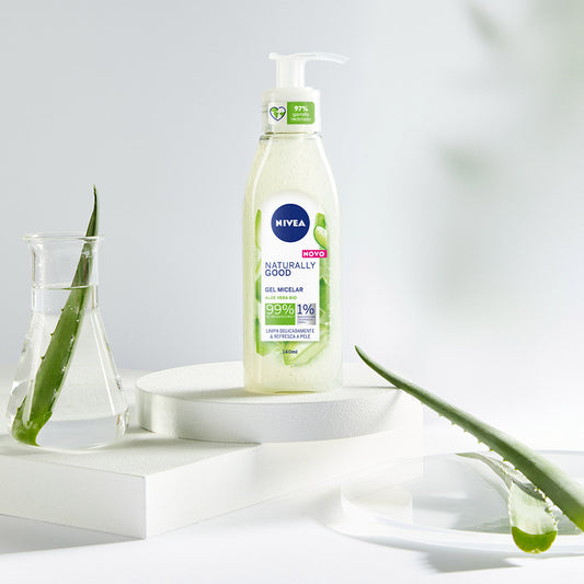 Nivea Naturally Good Gel Micelar de Rosto com Aloe Vera Bio 140 ml