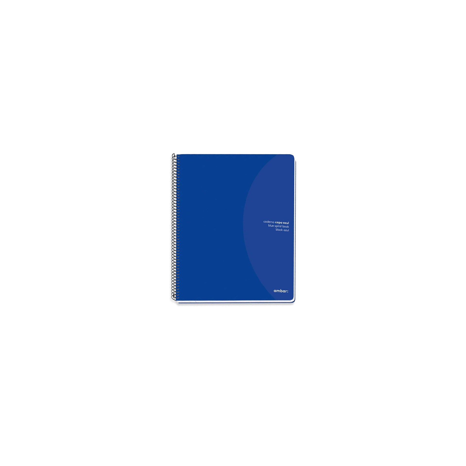 Cuaderno espiral Ambar A5 80F 70G Cubierta azul a cuadros