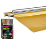 Rolo Papel Embrulho Dourado/Prateado 1 un