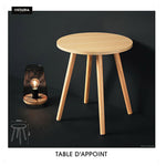 Mesa auxiliar redonda de madera HKH