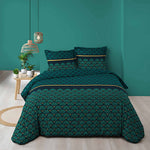 HKH Jogo Cama 3 Peças Estampado Metalizado Allover Artchic Azul