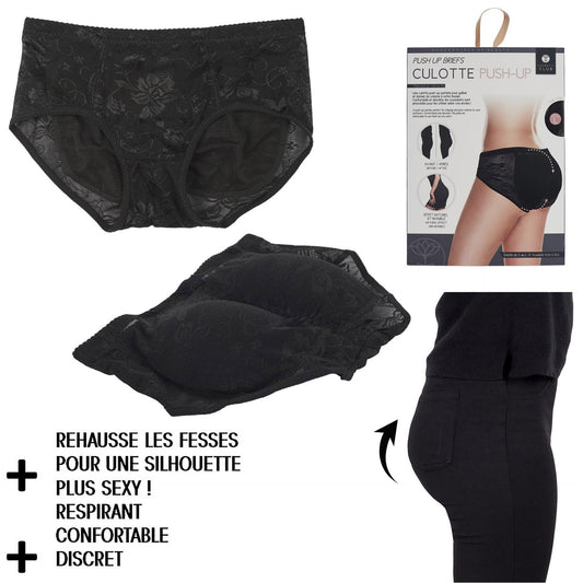 HKH Braguitas push-up negras de mujer